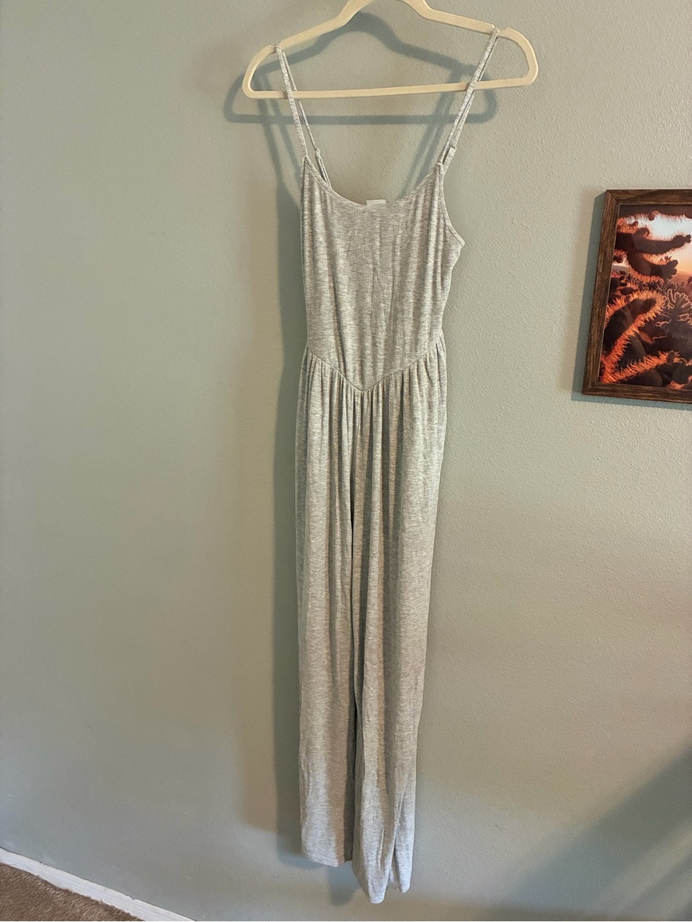 No Boundaries Sleeveless Gray Knit Jumpsuit